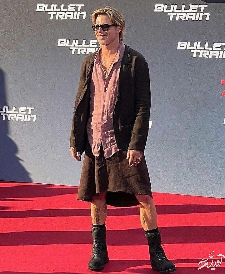 برد پیت ۵۸ ساله با دامن روی فرش قرمز !